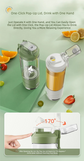 Green Portable Automatic Rechargeable Blender Wireless Juicer Mini Ice Crusher for Smoothies & Shakes