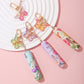 Light Green 3 Pcs Portable 5ml Perfume Atomiser Keychain - Refillable Floral Spray Bottle with Butterfly Charm for Travel & Handbag