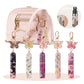 Black 3 Pcs Portable 5ml Perfume Atomiser Keychain - Refillable Floral Spray Bottle with Butterfly Charm for Travel & Handbag