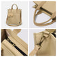 Black Unisex Canvas Tote Bag - Structured Vertical Shoulder Satchel with Front Pocket - Lightweight Crossbody for Work, Uni & Daily Commute