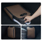 Brown Premium Car Under-Seat Shoe Organiser Box - PVC Leather Storage Case with Anti-Slip Velcro Fixation - Space Saving Vehicle Interior Solution