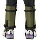 Khaki Outdoor Waterproof Leg Gaiters - Anti-Snake Bite & Scratch Protection Boot Covers - Breathable Nylon Oxford Leg Guards for Hiking Camping
