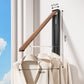 1 Pack Black and Brown Wall Mounted Foldable Clothes Hanger Rack - Retractable Space Aluminium Drying Airer for Laundry & Balcony - Screw Mount Hardware Included