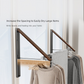 2 Pack White and Brown Wall Mounted Foldable Clothes Hanger Rack - Retractable Space Aluminium Drying Airer for Laundry & Balcony - Screw Mount Hardware Included