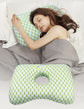 Green Ergonomic Ear Pillow with Hole for Side Sleepers - Pressure Relief Cushion for Ear Pain, Piercings & CNH - Washable Cover