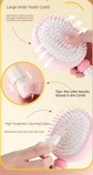 Blue 3-Piece Aesthetic Hair Brush Set - Detangling Air Cushion & Volumising Roller Comb with Hidden Cleaning Claw - Scalp Massage Styling Kit