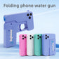 2 Pcs Grey Mini Foldable Phone Water Gun - Portable Dual-Nozzle Spray Toy for Summer Fun and Stress Relief