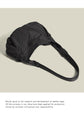 Black Large Capacity Nylon Tote Bag - Water Resistant Casual Shoulder Bag for Daily Use and Outdoor Activities