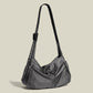 Grey Large Capacity Nylon Tote Bag - Water Resistant Casual Shoulder Bag for Daily Use and Outdoor Activities