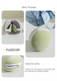 Beige and Grey 3-in-1 Foldable Sleep Eye Mask with Neck Pillow - Compact Travel Pillow for Airplane, Office Naps and Restful Sleep