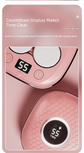 Pink Portable Sonic Wave Contact Lens Cleaner with LED Makeup Mirror - Automatic Electric Lens Cleaning Case for Daily Use