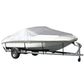 Grey Heavy Duty Waterproof Tarp Covers with Storage Bag, Fits V-Hull, Fish&Ski, Pro-Style, Fishing, Runabout, Bass Boats, 16-18FT(570cm*300cm)