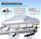 Black Heavy Duty Waterproof Tarp Covers with Storage Bag, Fits V-Hull, Fish&Ski, Pro-Style, Fishing, Runabout, Bass Boats, 16-18FT(570cm*300cm)