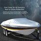 Black Heavy Duty Waterproof Tarp Covers with Storage Bag, Fits V-Hull, Fish&Ski, Pro-Style, Fishing, Runabout, Bass Boats, 16-18FT(570cm*300cm)