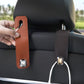 Claret Car Multi-Functional PU Leather Hook with Crystal Decoration – Hidden Storage Hook for Front and Rear Seats (Set of 2)