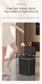 White Smart Sensor Trash Can – 20L Capacity, Touch-Free Operation with Odor-Blocking & Waterproof Design