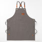 Grey 16-ounce Heavy-Duty Canvas Apron – Durable, Waterproof & Oil-Resistant Kitchen Workwear for Cooking and Crafting