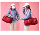 Red Large Capacity Travel Duffel Bag – Wet & Dry Separation, Shoe Compartment, and Luggage Sleeve for Gym, Yoga, and Short Trips