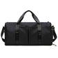 Black Large Capacity Travel Duffel Bag – Wet & Dry Separation, Shoe Compartment, and Luggage Sleeve for Gym, Yoga, and Short Trips