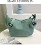 Pink Minimalist Corduroy Crossbody Bag – Large Capacity Single Shoulder & Diagonal Sling Bag in Korean Style