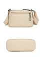 Khaki Lightweight Multi-Layer Crossbody Bag for Women – Compact, Water-Resistant Nylon Shoulder Bag with Adjustable Strap