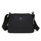 Black Lightweight Multi-Layer Crossbody Bag for Women – Compact, Water-Resistant Nylon Shoulder Bag with Adjustable Strap