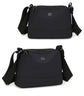 Black Lightweight Multi-Layer Crossbody Bag for Women – Compact, Water-Resistant Nylon Shoulder Bag with Adjustable Strap
