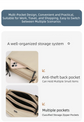 Black Lightweight Multi-Layer Crossbody Bag for Women – Compact, Water-Resistant Nylon Shoulder Bag with Adjustable Strap