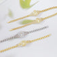 Elegant Hollow Floral Geometric Bracelet – Gold-Plated Copper Fashion Jewelry with Delicate Chain Design(R80）