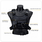 Black Outdoor Tactical Chest Pack – Lightweight Running & Hiking Vest for Men (27×17×5cm)
