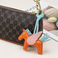 Brown PU Leather Pegasus Keychain – Cute Flying Horse Pendant with Wings and Rope, 3-Pack