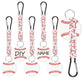 White DIY Baseball Keychain – Acrylic Ball Pendant with Nylon Rope, 2-Pack