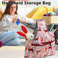 Colourful Knitting Storage Tote Bag – Colorful Geometric Triangles Craft Organizer with Zippered Pockets