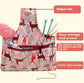 Colourful Knitting Storage Tote Bag – Colorful Geometric Triangles Craft Organizer with Zippered Pockets