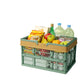 Large Collapsible Storage Basket with Handles - Portable Folding Crate for Shopping, Picnics & Car Trunk(green)