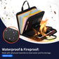 Fireproof & Waterproof Expanding File Folder Organizer with Zipper - Large Capacity Document Safe Bag(Black with handle model)