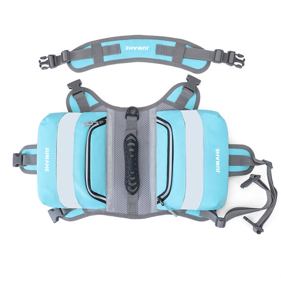 Blue Saddle Bag Dog Backpack - Adjustable Harness Pack for Hiking, Camping & Travel with Medium to Large Dogs
