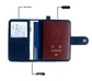 White DIY Canvas Passport Holder with 4 Random Patches - Customizable Travel Document Wallet