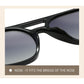 Black Retro Double Bridge Square Frame Polarized Sunglasses - Driving Sun Protection Eyewear