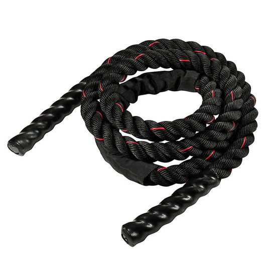 Black-red Heavy Duty Battle Rope for Jumping (25mm) - Intense Full-Body Workout for Core Strength & Muscle Training