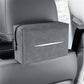 Grey 2-Pack  Luxury Faux Suede Car Tissue Box - Visor Clip & Strap for Armrest or Seat Back