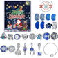 Christmas Advent Calendar DIY Charm Bracelet Kit - 24 Days of Surprise Jewelry (Blue Starry Night Theme)