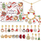 Gold Christmas Advent Calendar DIY Jewelry Kit - 24 Surprises with Gold-Tone Charm Bracelet & Necklace