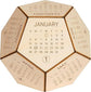 Unique Geometric Wooden Perpetual Desk Calendar - Manual DIY Block Calendar for Home & Office