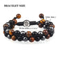 (2-Pack) Triple Protection Crystal Bracelet Set - Hand-Braided Tiger Eye, Black Onyx & Hematite