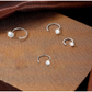 8mm  (4-Pair Set) Minimalist C-Shaped Hoop Earrings with CZ Studs - S999 Sterling Silver