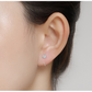 6mm  (4-Pair Set) Minimalist C-Shaped Hoop Earrings with CZ Studs - S999 Sterling Silver