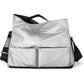 Silver Large Capacity Waterproof Tote Bag - Convertible Crossbody Messenger for Gym, Travel & Work