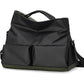 Black Large Capacity Waterproof Tote Bag - Convertible Crossbody Messenger for Gym, Travel & Work