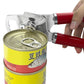 Red (2-Pack) Heavy-Duty Manual Can Opener - Ergonomic 3-in-1 Tool with Stainless Steel Cutter & Bottle Opener